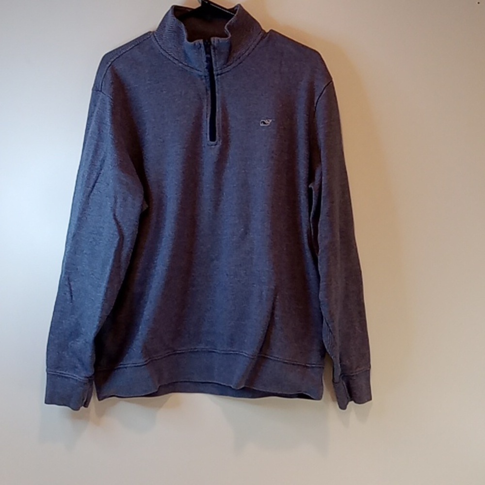 Vineyard Vines 100% Cotton 1/4 Zip Pullover Sweatshirt Fleece Men's Sz Large EUC